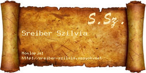 Sreiber Szilvia névjegykártya